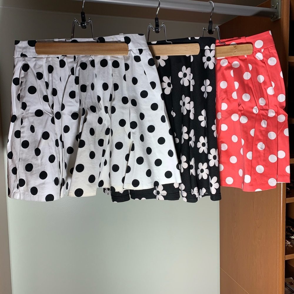 3 short a-line skirts